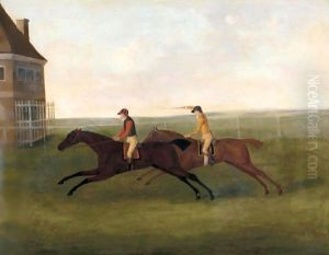 The Prince Of Wales's Traveller Beating Lord Grosvenor's Meteor At Newmarket, 4th May 1790 by John Nost Sartorius