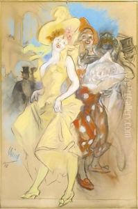 La Sortie Du Carnaval A Nice, Etude by Jules Cheret