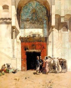 An Ottoman Portico by Alberto Pasini