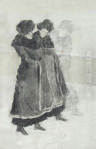Due Donne In Pelliccia (Two Women In Fur Coats) by Giovanni Segantini