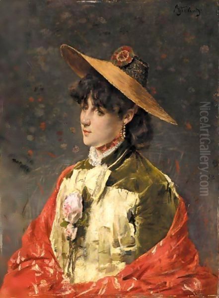 Femme Au Chapeau De Pail - view 1