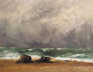 La Vague 4 by Gustave Courbet