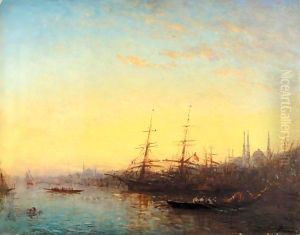 Le Port, Corne D'Or, Constantinople by Felix Ziem