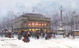 Theatre Au Chatelet by Eugene Galien-Laloue