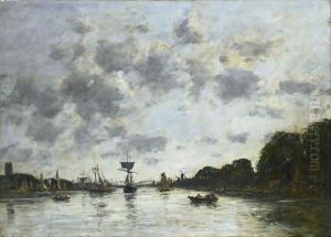 La Meuse A Dordrecht by Eugene Boudin