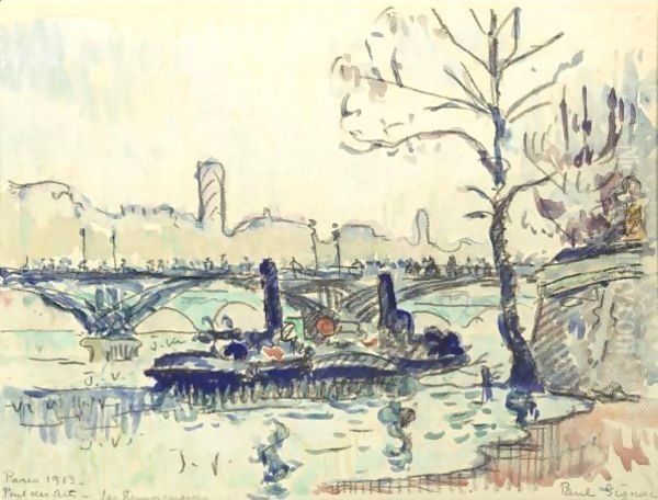 Paris, Pont Des Arts- Les Remoroqueurs - view 1