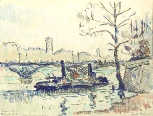Paris, Pont Des Arts- Les Remoroqueurs by Paul Signac