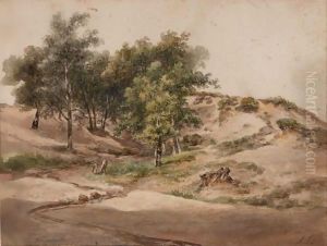 A Wooded Landscape Near Beekhuizen by Andreas Schelfhout