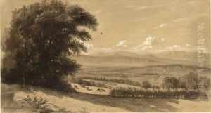 Hilly Landscape With Cows by Antoine Chintreuil