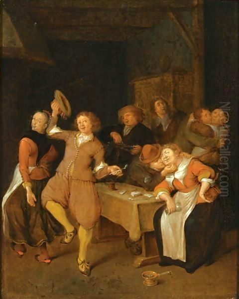 A Brothel Scene With A Couple Dancing, Two Couples Embracing And A Man Making Music - view 1