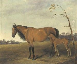 Col. William Ransom Johnson's Mare And Foal by Edward Troye