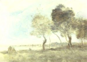 Les Peupliers, Souvenir D'Arleux-Du-Nord by Jean-Baptiste-Camille Corot
