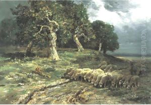 Le Retour Du Berger by Charles Emile Jacque
