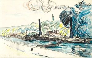 Peniches Sur La Seine by Paul Signac