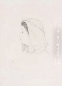 Jeune Paysanne De Profil by Odilon Redon