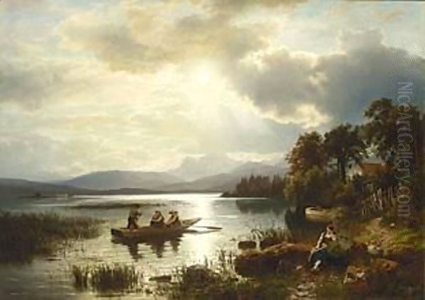 Figures Boating On The Chiemsee - view 1