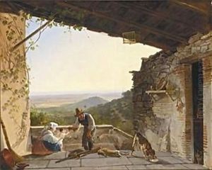A Hunter And His Family by Franz Ludwig Catel