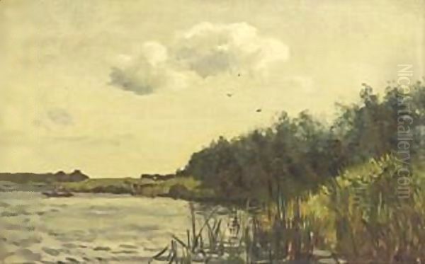 A Polder Landscape With A Rowing Boat - view 1