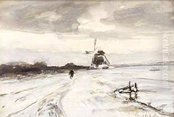 A Traveller In A Winter Landscape - view 1