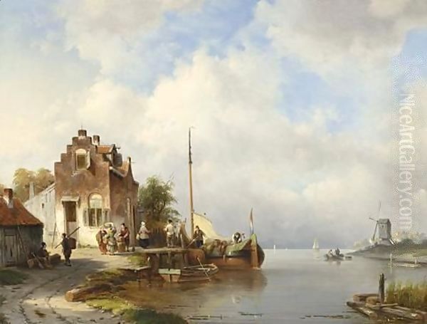 A View Of A Dutch Village On The Waterfront - view 1