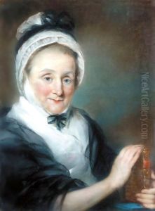 Portrait Of A Lady Holding A Book by John Russell