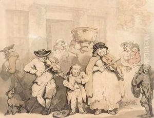 Street Musicians by Thomas Rowlandson