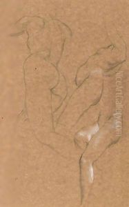 Nude Studies Of Long Mary, Two Being Studies For Eve Tempted by George Frederick Watts