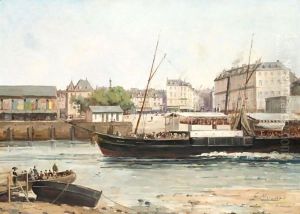 A River Town In Normandy by Gustave Mascart