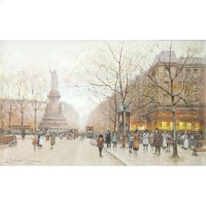 Place De La Republique 2 by Eugene Galien-Laloue