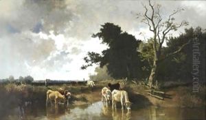 Watering Cattle by Joseph Wenglein