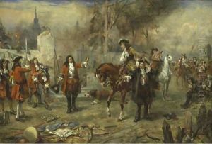 Meeting Of The Duke Of Marlborough And Prince Eugene After Blenheim by Robert Alexander Hillingford