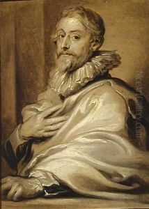 An En Grisaille Portrait Of The Engraver Pieter De Jode The Elder by Sir Anthony Van Dyck
