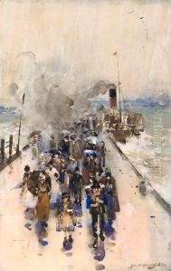 A Rainy Day, Alloa Pier by James Watterston Herald