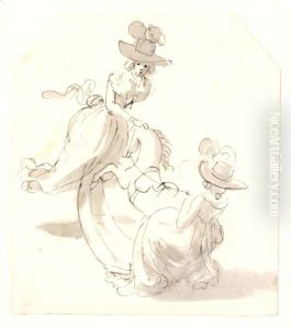 Charlotte And Anna Sandby by Paul Sandby