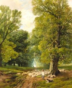 A Shepherd And His Flock by Frederick William Hulme