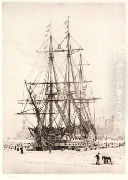 H.M.S. Victory, Trafalgar Day, 1928 - view 1