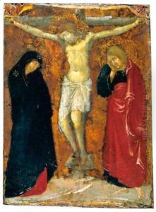 The Crucifixion With The Madonna And Saint John The Evangelist by Sienese School