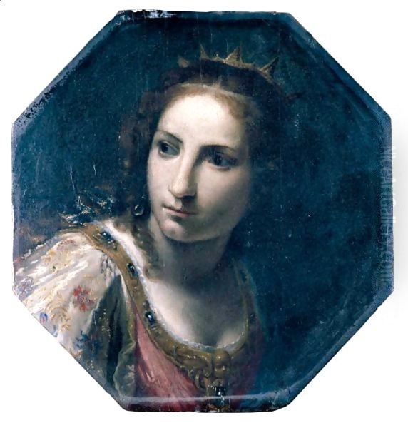Head Of A Female Saint(), Possibly Saint Catherine Of Alexandria - view 1