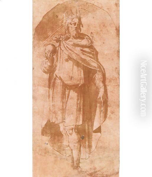 A Standing King In A Niche - view 1