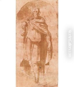 A Standing King In A Niche by Girolamo Mazzola Bedoli
