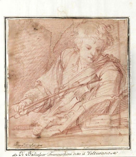 A Young Musician Playing The Violin - view 1