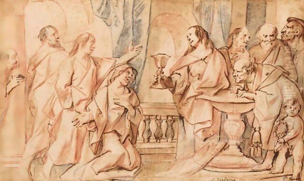 A Group Of Penitents Taking Communion - view 1