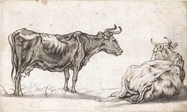 Study Of Two Cows - view 1
