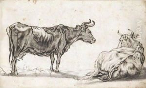 Study Of Two Cows by Aelbert Cuyp