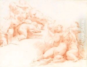 Two Groups Of Putti At Play by Pietro Antonio Novelli