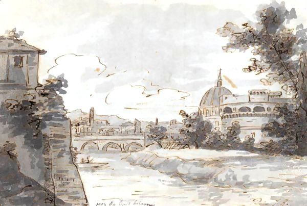 View Of Along The Tiber With The Castel Sant'angelo And St. Peter's To The Right - view 1