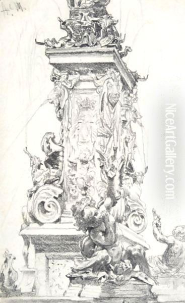 The Otto Von Wittelsbach Fountain At The Munich Residence - view 1
