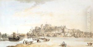 View Of Windsor Castle And Town From The Goswell'S by Paul Sandby