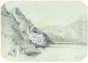 Attrani Near Amalfi, Italy by Edward Lear
