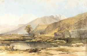 View Of The Ruins Of Telmessus, Lycia, With Rock Tombs In The Cliff Face by William James Muller